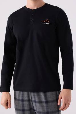 Erkek %100 Pamuklu Kareli Cepli Pijama Takım - 3