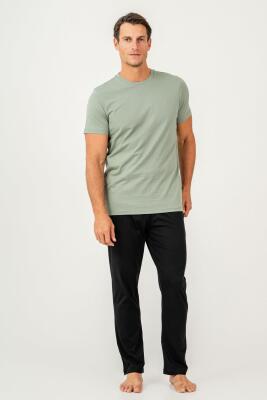 Erkek %100 Pamuklu Kısa Kol Pijama Takım - 4