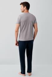 Erkek %100 Pamuklu Kutulu 3’lü Pijama Takımı – T-Shirt + Pijama Alt + Şort - 5