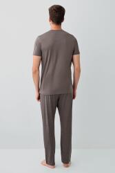 Erkek %100 Pamuklu Pijama Takımı – Kısa Kollu Üst & Celi Uzun Alt | Rahat Kalıp  - 7