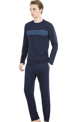 Erkek %100 Pamuklu Uzunkol Mevsimli Pijama Takım - 5