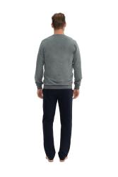 Erkek 2 İplik Dokuma Manşet Kol Dar Paça Cepli Pijama Takım - 3