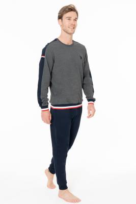 U.S. Polo Assn. - Erkek 2 İplik Kışlık Ev Giyim Alt Üst Takım