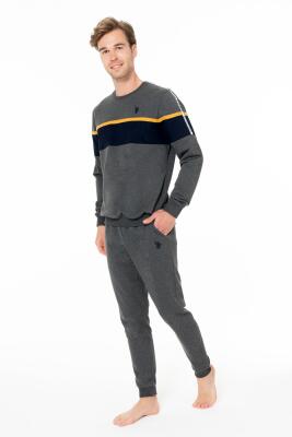 Erkek 2 İplik Kışlık Uzunkol Dar Paça Ev Giyim Pijama Takım - 3