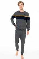 Erkek 2 İplik Kışlık Uzunkol Dar Paça Ev Giyim Pijama Takım - 4