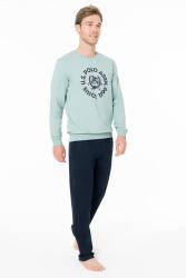 Erkek 2 İplik Kışlık Uzunkol Düz Paça Baskılı Ev Giyim Pijama Takım - 4