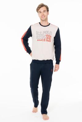 Erkek 2 İplik Kışlık Uzunkol Düz Paça Ev Giyim Pijama Takım - 2