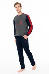Erkek 2 İplik Kışlık Uzunkol Düz Paça Ev Giyim Pijama Takım - 4
