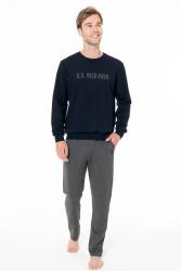 Erkek 2 İplik Kışlık Uzunkol Ev Giyim Pijama Takım - Thumbnail