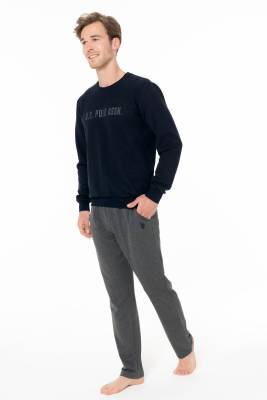 U.S. Polo Assn. - Erkek 2 İplik Kışlık Uzunkol Ev Giyim Pijama Takım (1)