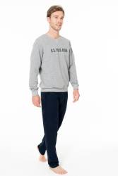 Erkek 2 İplik Kışlık Uzunkol Ev Giyim Pijama Takım - Thumbnail