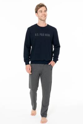 Erkek 2 İplik Kışlık Uzunkol Ev Giyim Pijama Takım - 1