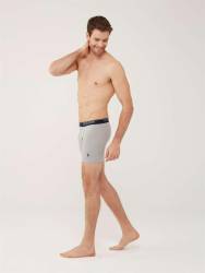 Erkek 3'lü Uzun Paça Boxer, %95 Pamuk %5 Elastan - Thumbnail