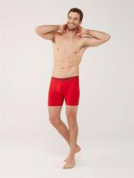 Erkek 3'lü Uzun Paça Boxer, %95 Pamuk %5 Elastan - Thumbnail