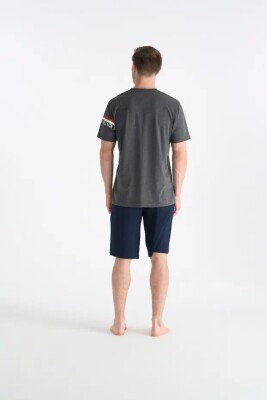 Erkek Antrasit T-shirt Şort Takım - 3
