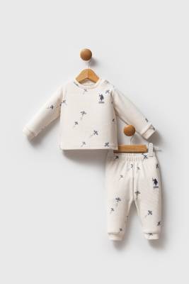 U.S. Polo Assn. - Erkek Bebek Alt Üst Waffle Takım, %100 Pamuk / %100 Cotton