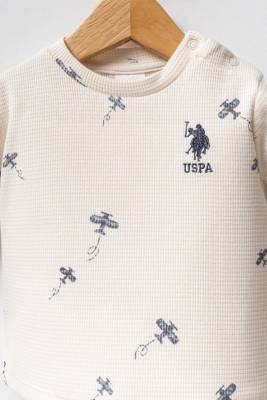 U.S. Polo Assn. - Erkek Bebek Alt Üst Waffle Takım, %100 Pamuk / %100 Cotton (1)