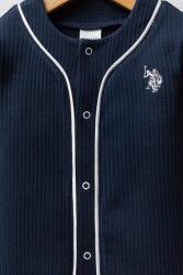 Erkek Bebek Lacivert Tulum, %100 Pamuklu Ribana Kumaş - 2