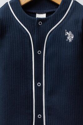 Erkek Bebek Lacivert Tulum, %100 Pamuklu Ribana Kumaş - 2