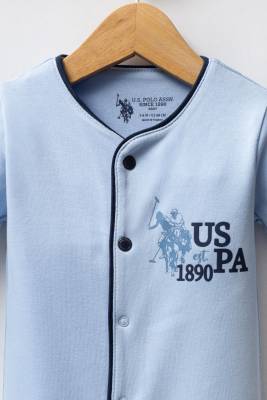U.S. Polo Assn. - Erkek Bebek Mavi Tulum, %100 Pamuk (1)