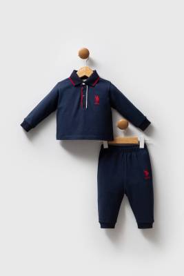 U.S. Polo Assn. - Erkek Bebek Polo Yaka Pike Kumaş Alt Üst Takım