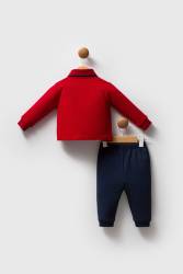 Erkek Bebek Polo Yaka Pike Kumaş Alt Üst Takım - Thumbnail