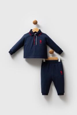 Erkek Bebek Polo Yaka Pike Kumaş Alt Üst Takım - 1