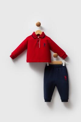 Erkek Bebek Polo Yaka Pike Kumaş Alt Üst Takım - 5