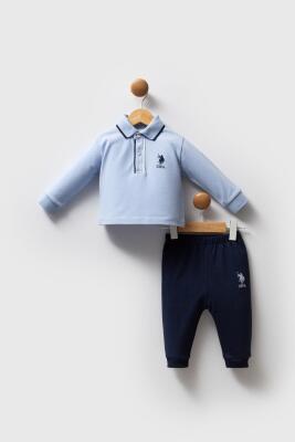 Erkek Bebek Polo Yaka Pike Kumaş Alt Üst Takım - 9