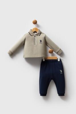 Erkek Bebek Polo Yaka Pike Kumaş Alt Üst Takım - 17