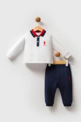 Erkek Bebek Polo Yaka Pike Kumaş Uzunkol Alt Üst Takım - Thumbnail