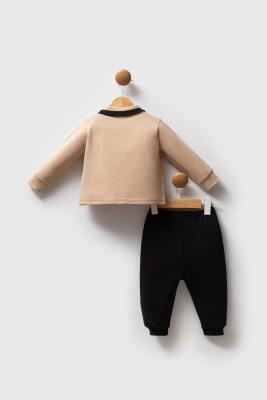 Erkek Bebek Polo Yaka Pike Kumaş Uzunkol Alt Üst Takım - 4