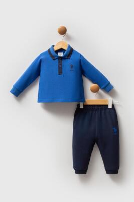 Erkek Bebek Polo Yaka Pike Kumaş Uzunkol Alt Üst Takım - 5