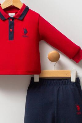 Erkek Bebek Polo Yaka Pike Kumaş Uzunkol Alt Üst Takım - 10