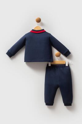 Erkek Bebek Polo Yaka Pike Kumaş Uzunkol Alt Üst Takım - 20