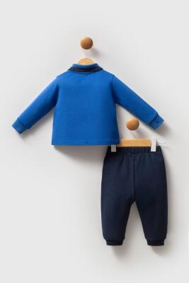 Erkek Bebek Polo Yaka Pike Kumaş Uzunkol Alt Üst Takım - 8