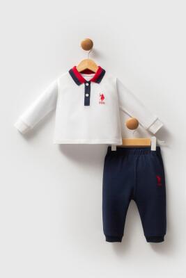 Erkek Bebek Polo Yaka Pike Kumaş Uzunkol Alt Üst Takım - 13