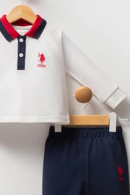 Erkek Bebek Polo Yaka Pike Kumaş Uzunkol Alt Üst Takım - 14