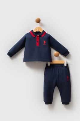 Erkek Bebek Polo Yaka Pike Kumaş Uzunkol Alt Üst Takım - 17