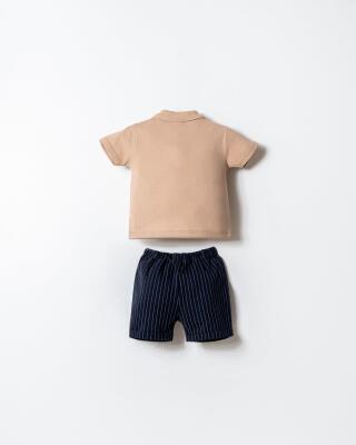Erkek Bebek Polo Yaka Şort Tişört Takımı %100 Pamuk – Pike Üst, İki İplik Alt - 4