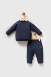 Erkek Bebek Yuvarlak Yaka İki İplik Kumaş Uzunkol Alt Üst Takım - Thumbnail