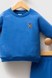 Erkek Bebek Yuvarlak Yaka İki İplik Kumaş Uzunkol Alt Üst Takım - Thumbnail