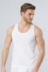 Erkek Beyaz 2'Li Penye Atlet - 3