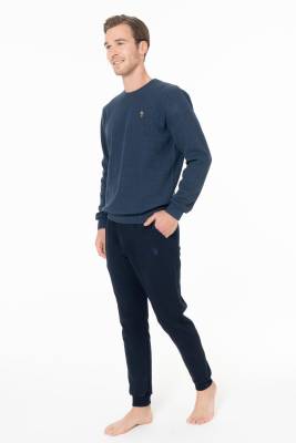 U.S. Polo Assn. - Erkek Bisiklet Yaka Dar Paçalı Uzunkol Kışlık Pijama Takım