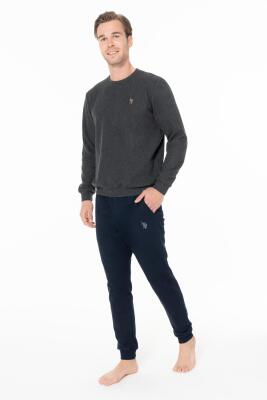 Erkek Bisiklet Yaka Dar Paçalı Uzunkol Kışlık Pijama Takım - 6