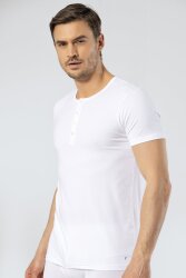 Erkek Bisiklet Yaka Düğmeli Kısa Kol Fit T-shirt - 3