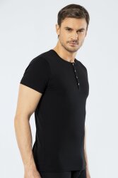Erkek Bisiklet Yaka Düğmeli Kısa Kol Fit T-shirt - 8