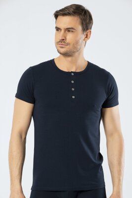 Erkek Bisiklet Yaka Düğmeli Kısa Kol Fit T-shirt - 10