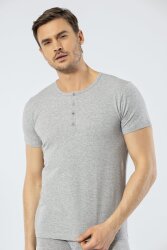 Erkek Bisiklet Yaka Düğmeli Kısa Kol Fit T-shirt - 12