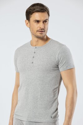 Erkek Bisiklet Yaka Düğmeli Kısa Kol Fit T-shirt - 14